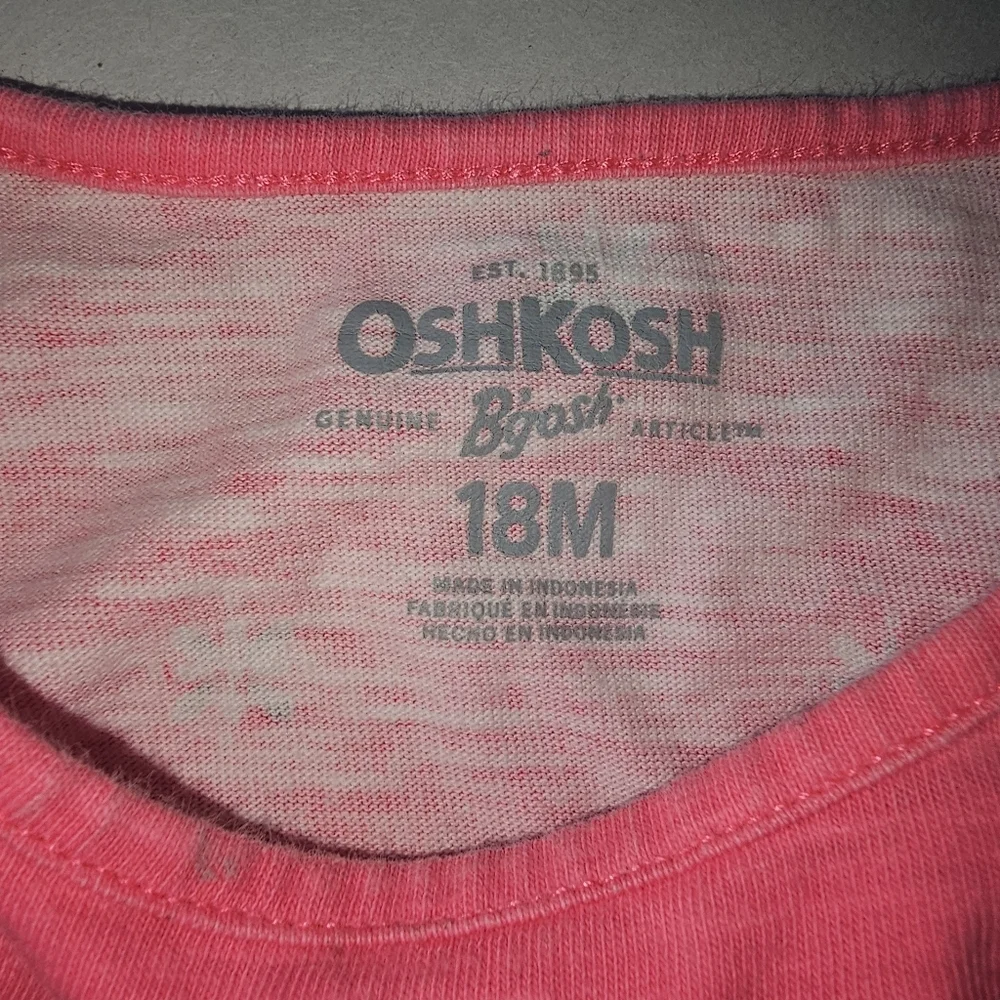 OshKosh B'gosh Top and Carters Leggins Bundle Toddler Girl 18M Pink White Bows‎